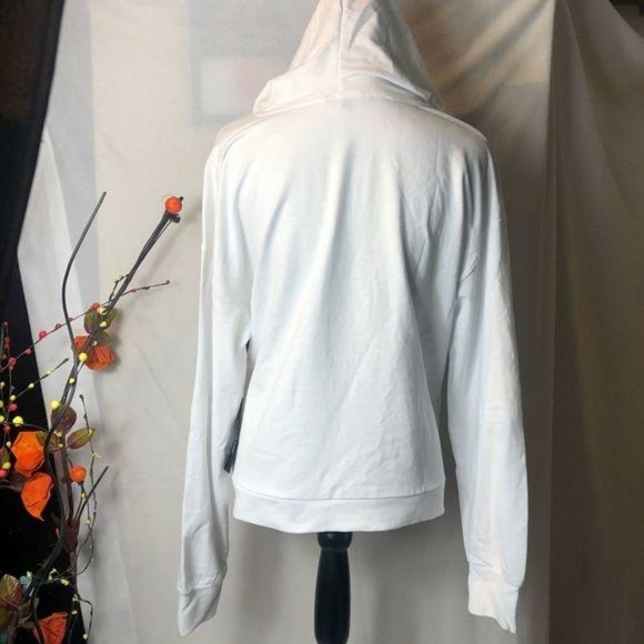 Bebe Sport Pullover Hoodie Sweater White Yellow L - Picture 3 of 8